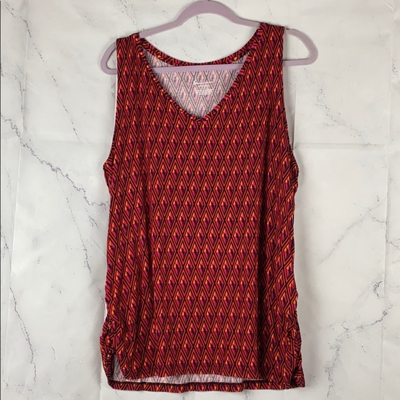 Lane Bryant Ruched Geometric Print Tank Top 18/20 - Picture 1 of 8